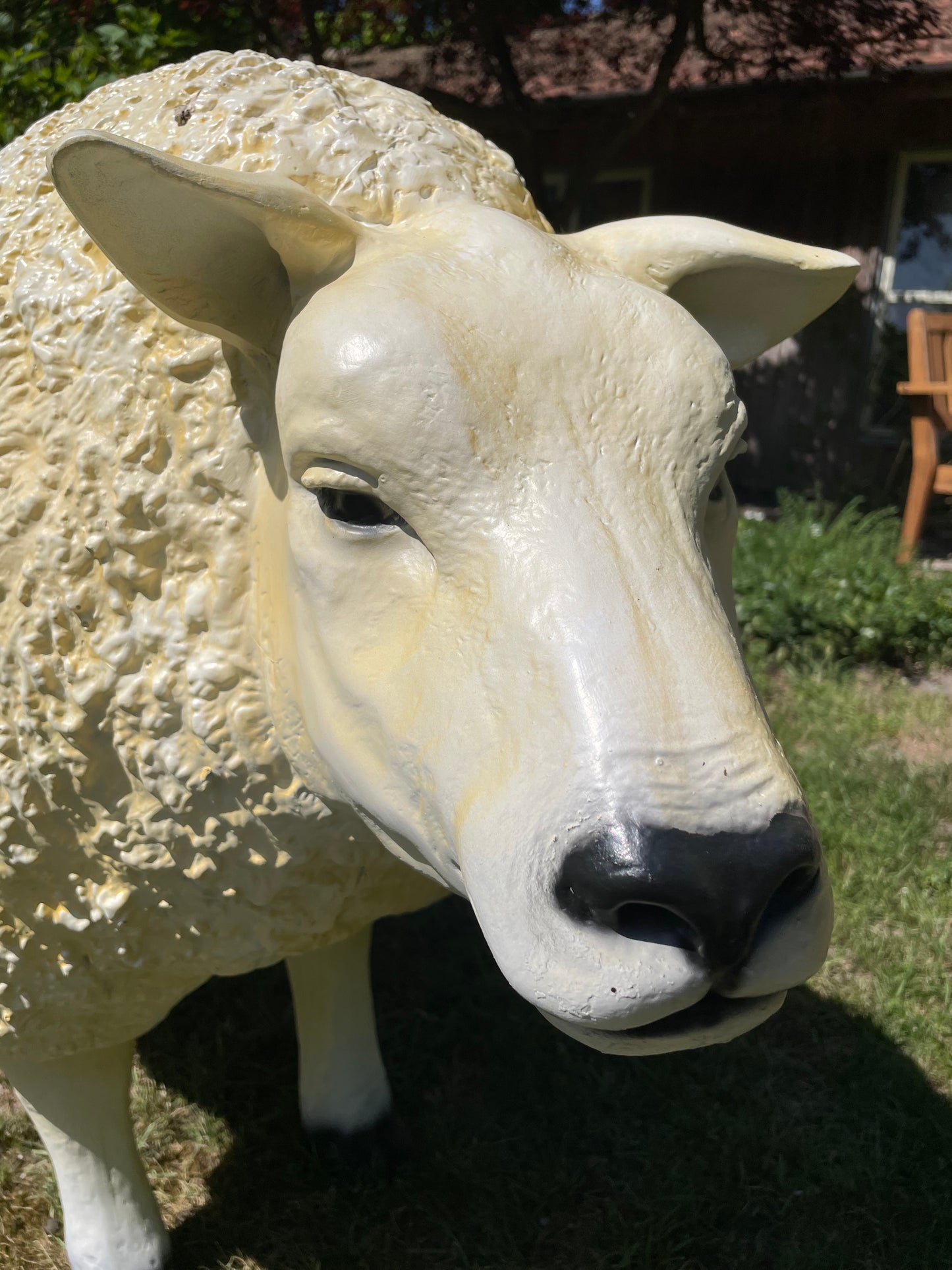(tuin)beeld Texel schaap, vooruit kijkend, tuin, boerderij 100cm