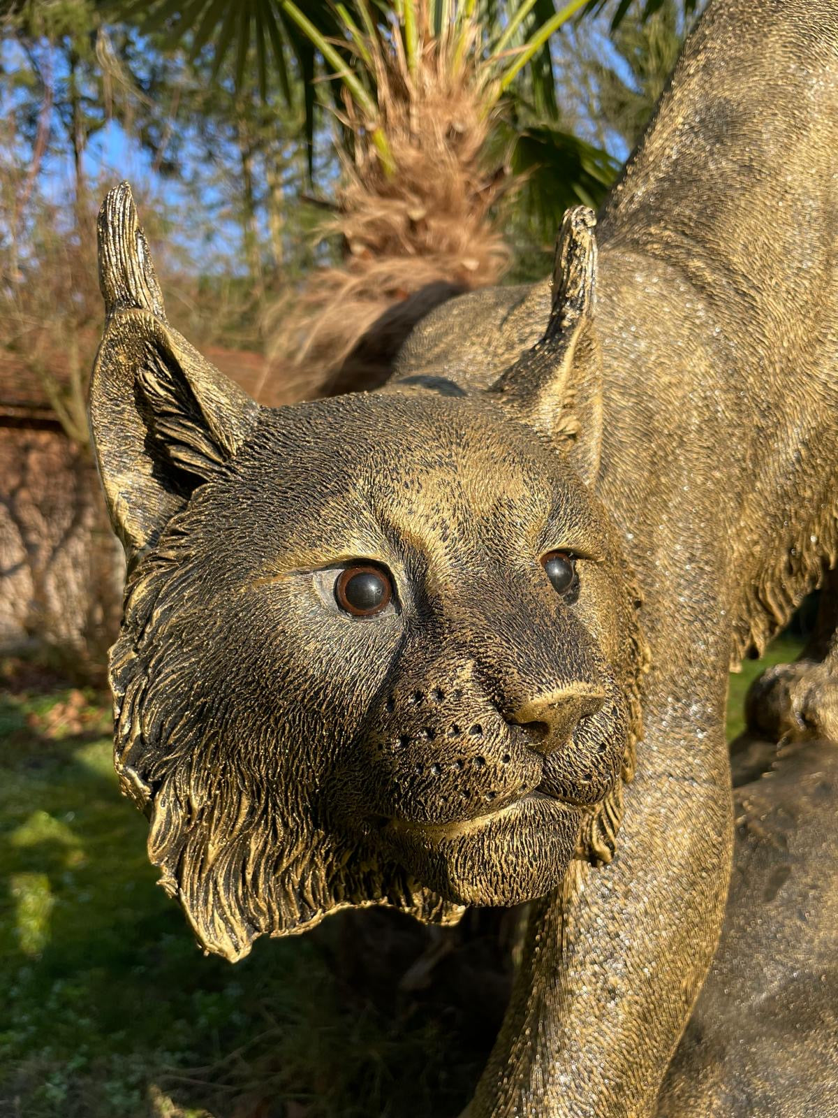 Beeld Lynx, tuin, zwembad, vijver 130cm