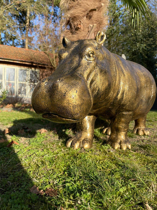 Beeld Nijlpaard, hippo, vijver, tuin 90 cm