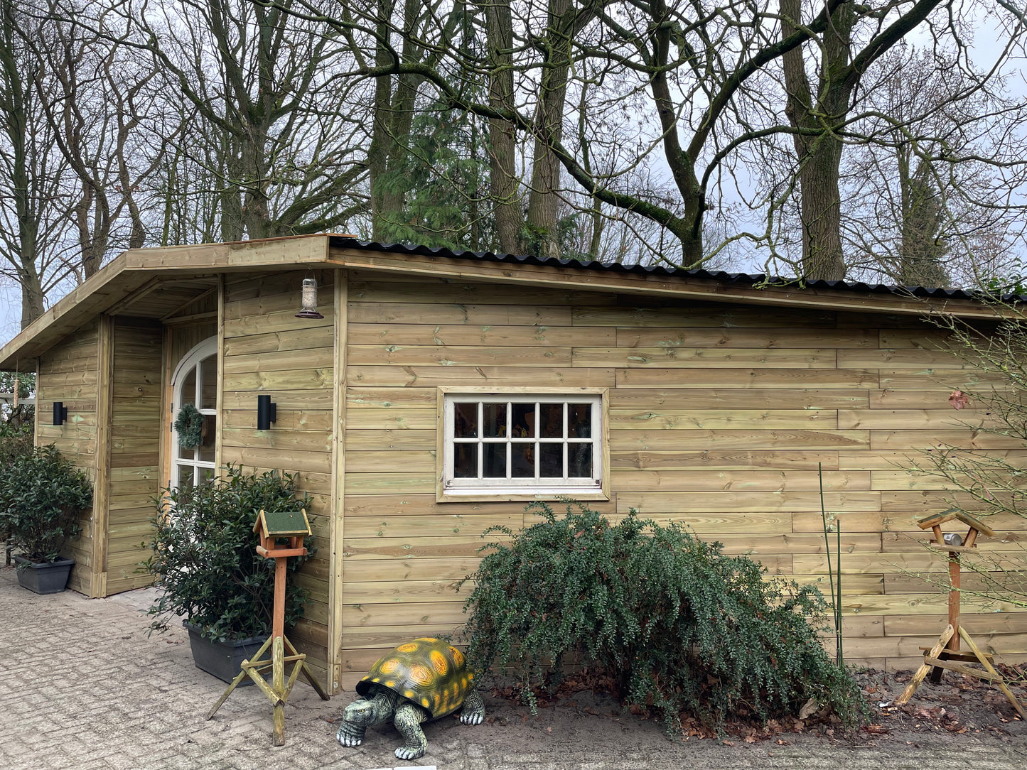 Beeld lammetje wit, tuin, gazon, boerderij  35cm