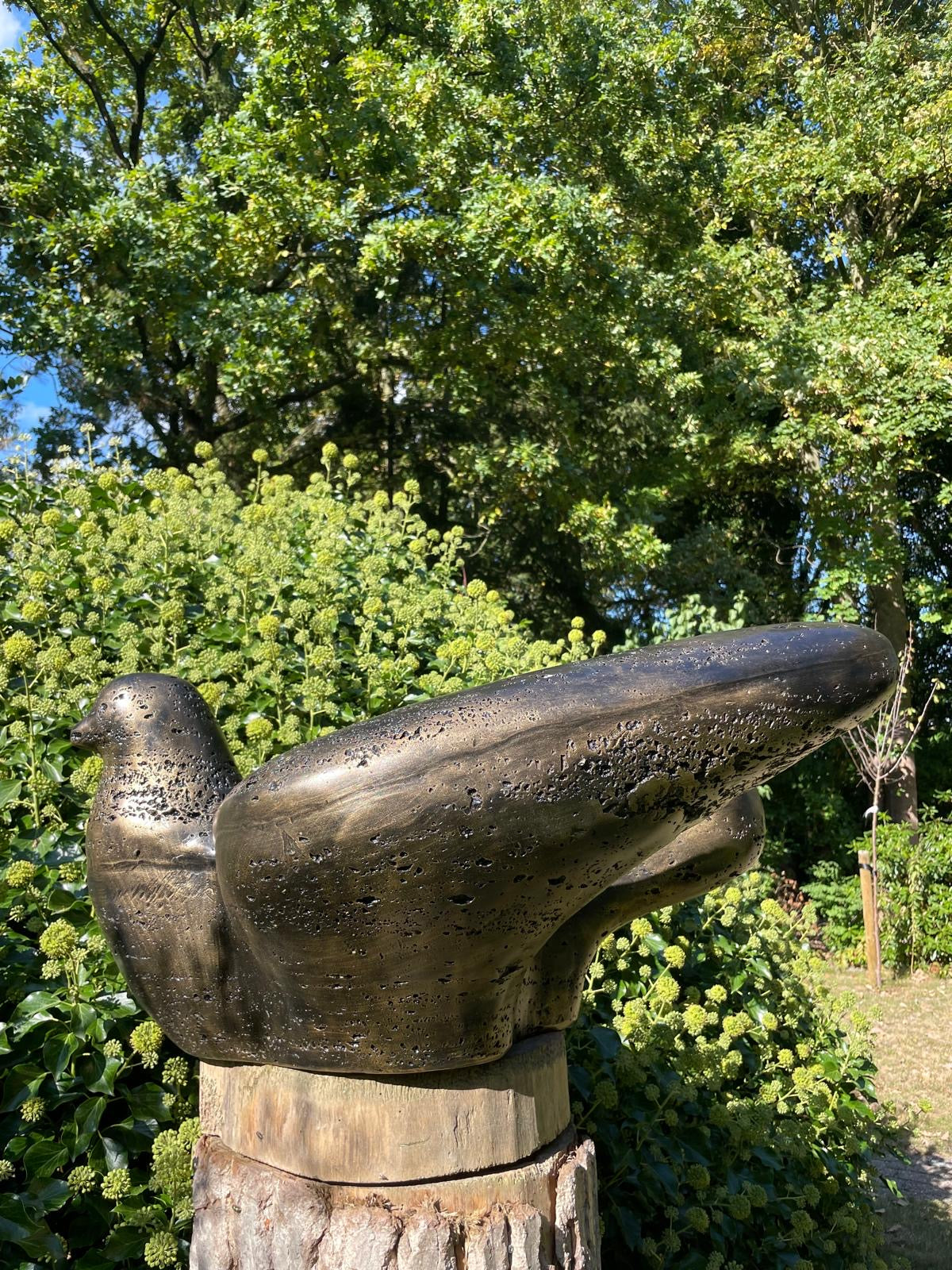 Tuinbeeld vogel, tuin, duif, zwaluw, vijver 80 cm