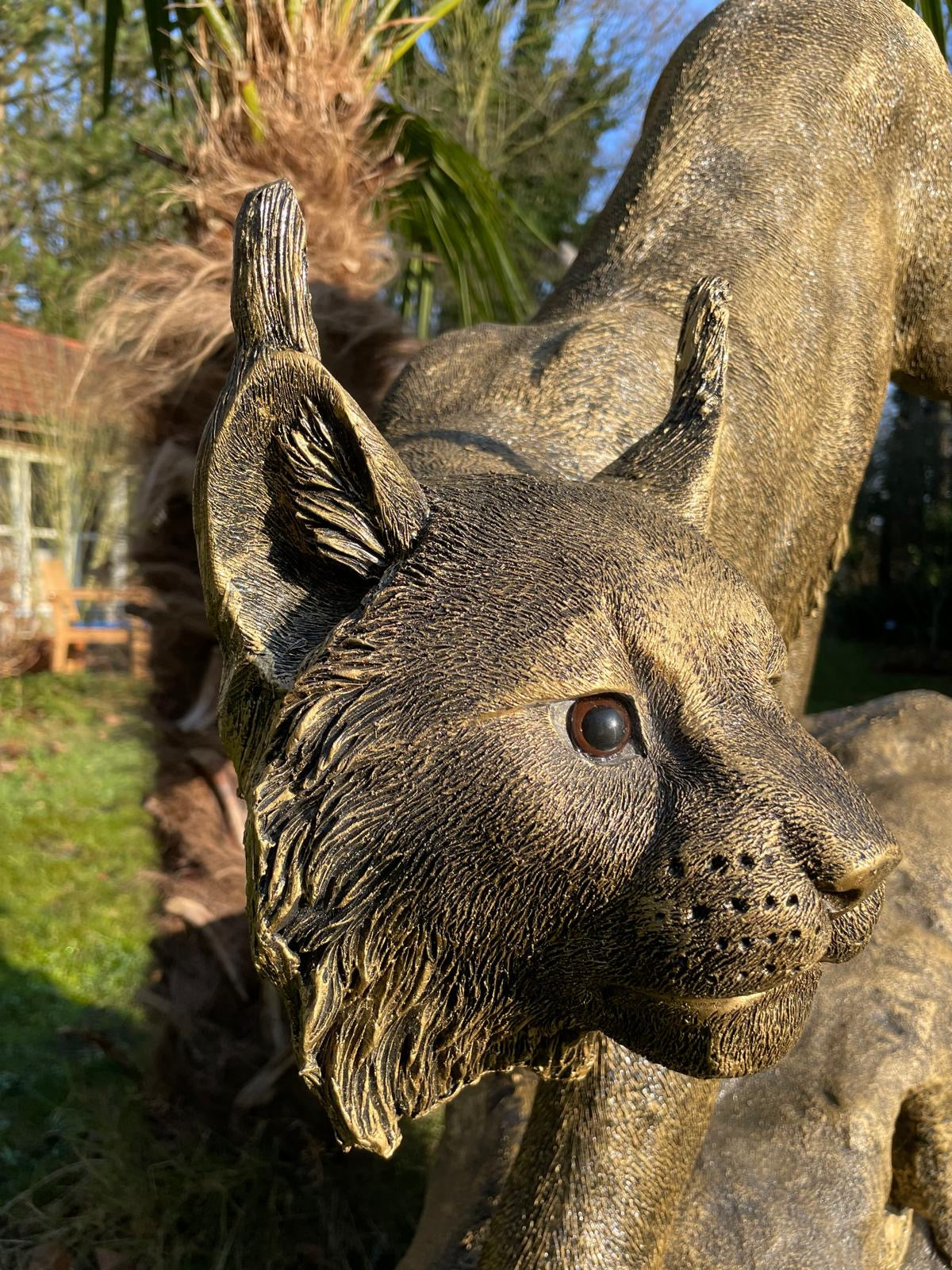 Beeld Lynx, tuin, zwembad, vijver 130cm