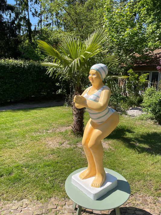 Duikende dame grijs-wit jacuzzi tuin, zwembad, vijver 115cm