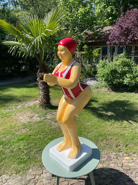 Duikende dame Rood streep vert jacuzzi tuin, zwembad, vijver 115cm