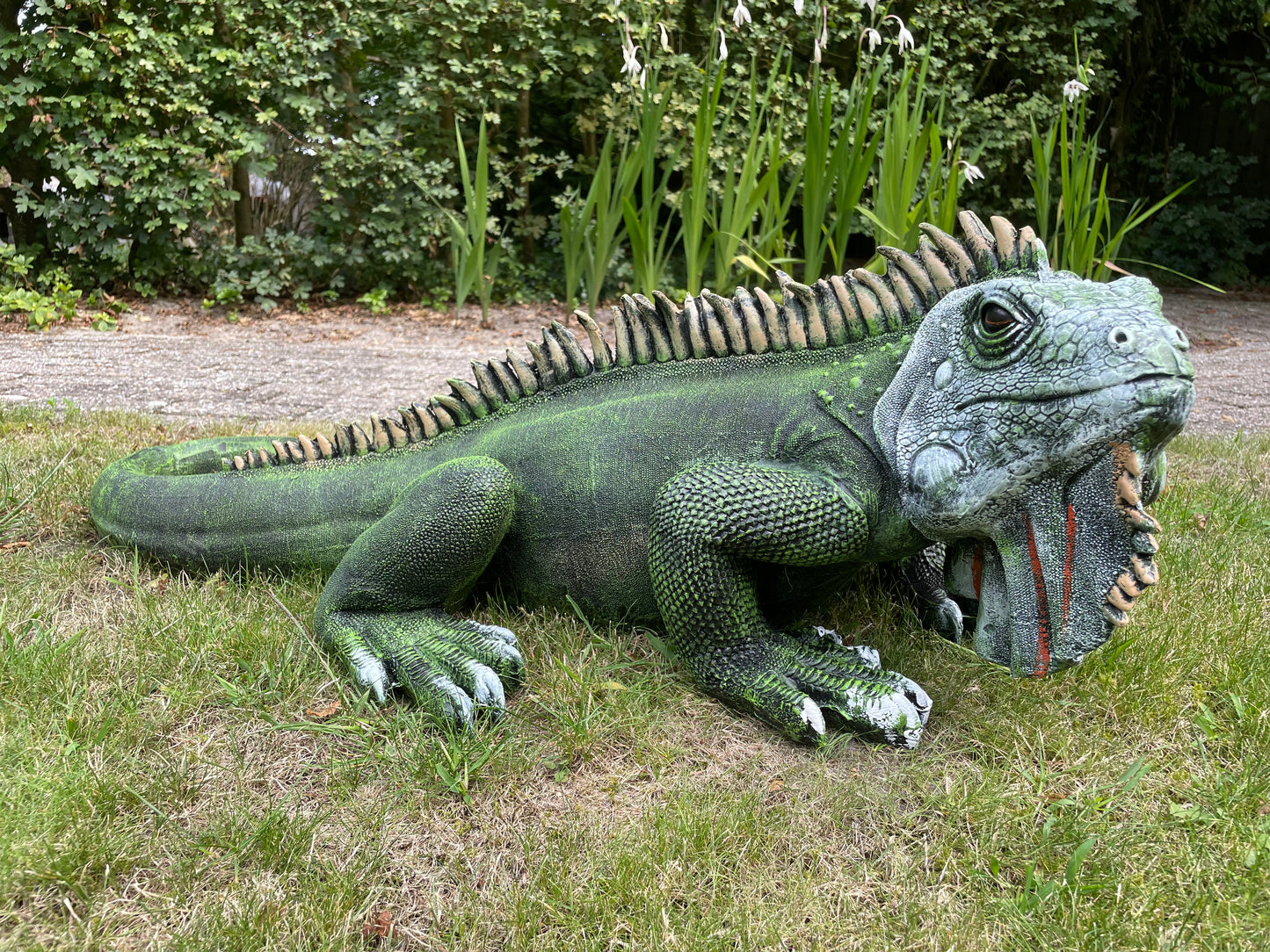 (Tuin)Beeld Leguaan, groen, vijver, salamander 100cm