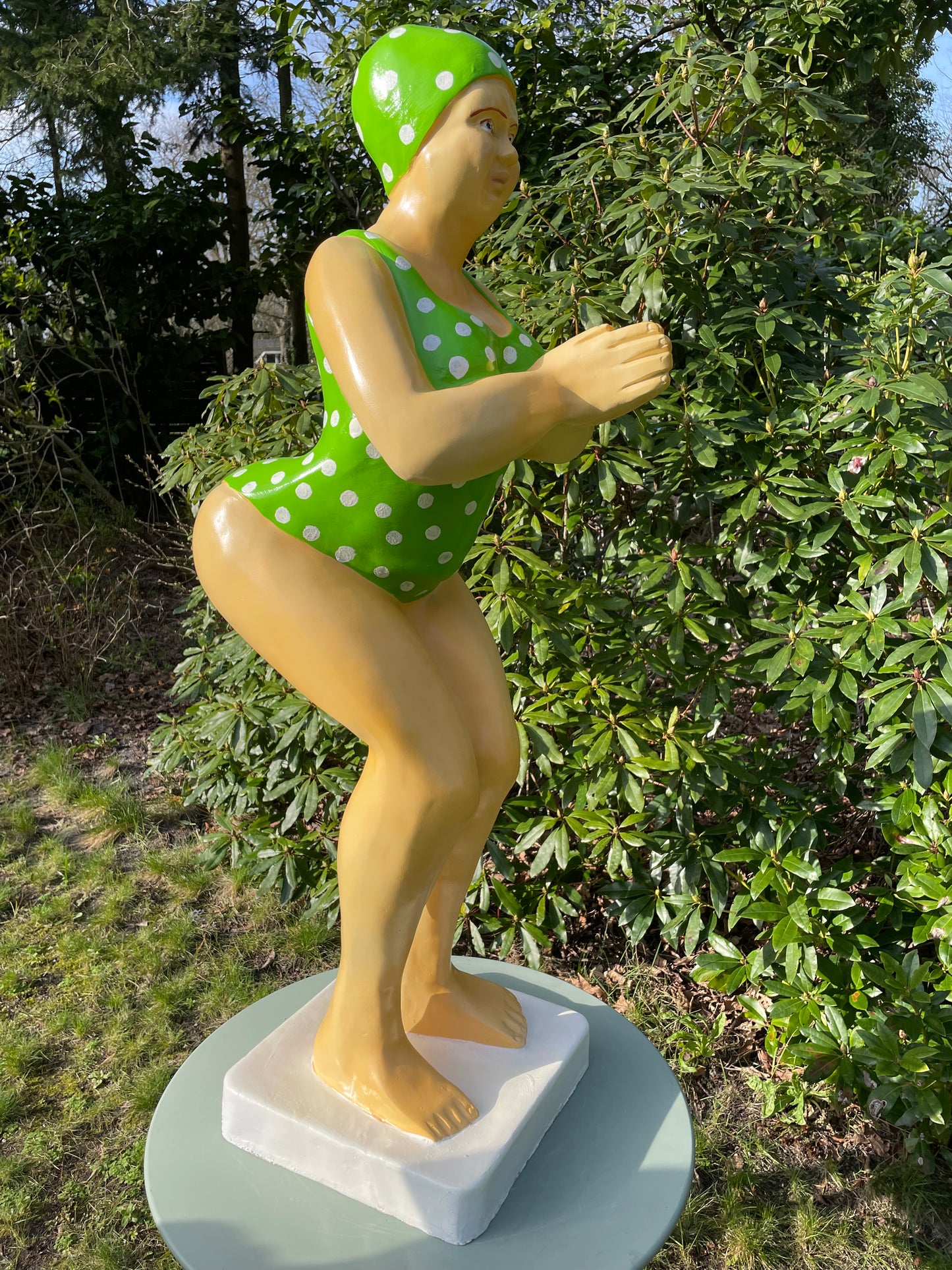 Duikende dame Groen bolletje jacuzzi tuin, zwembad, vijver 115cm