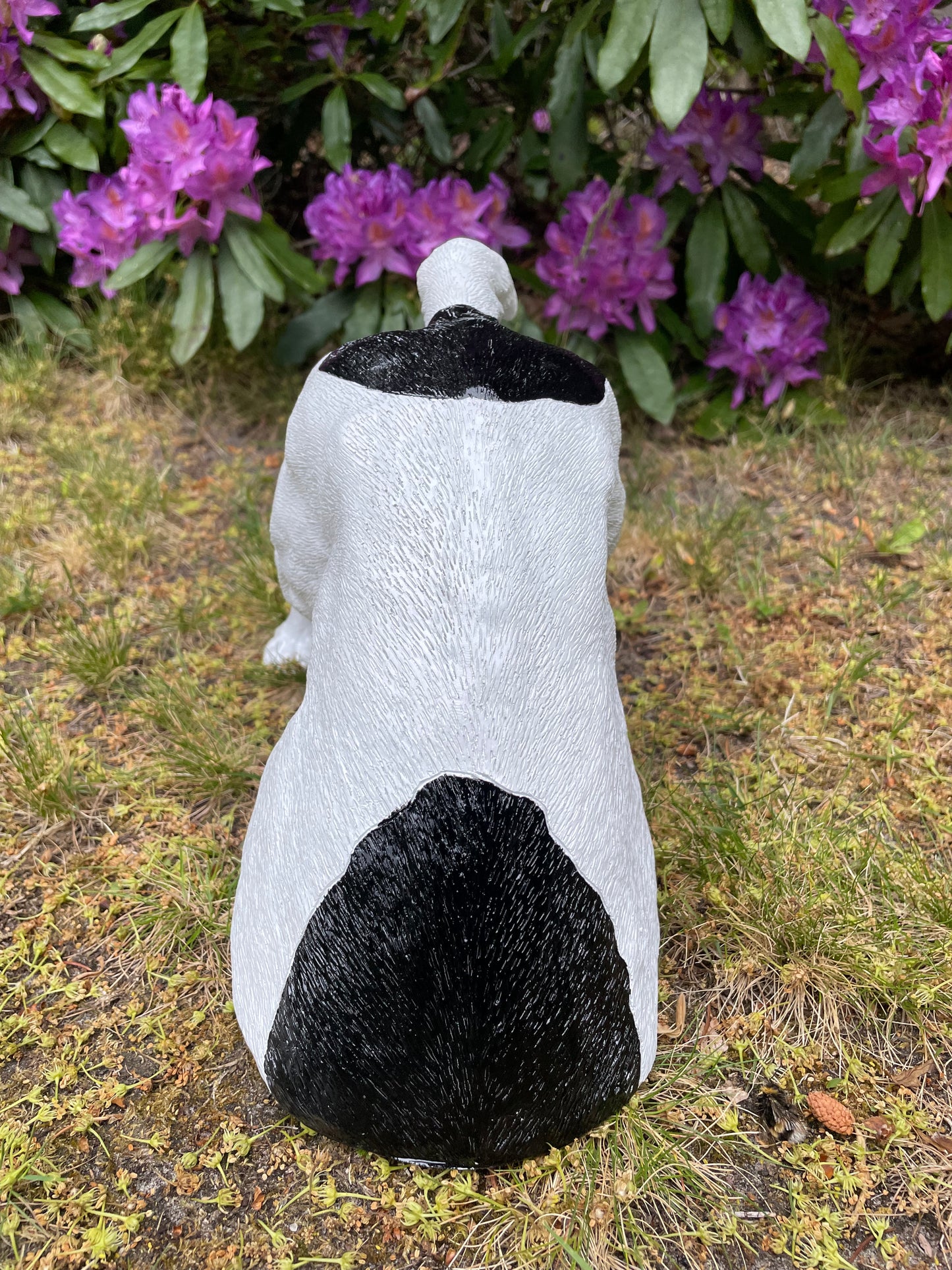 Beeld Jack Russel hond wit/zwart tuin, gazon, boerderij 30cm