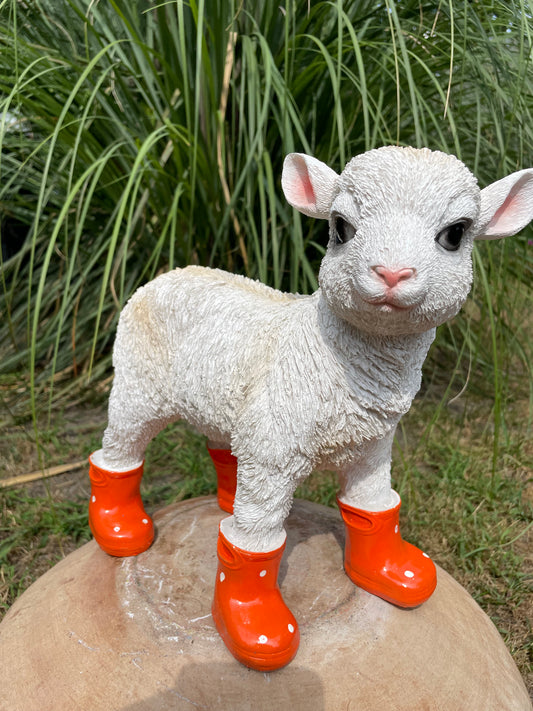 Lammetje laarsjes, boerderij, tuin, Oranje 30cm