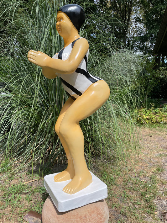 Duikende dame zwart-wit jacuzzi tuin, zwembad, vijver 115cm