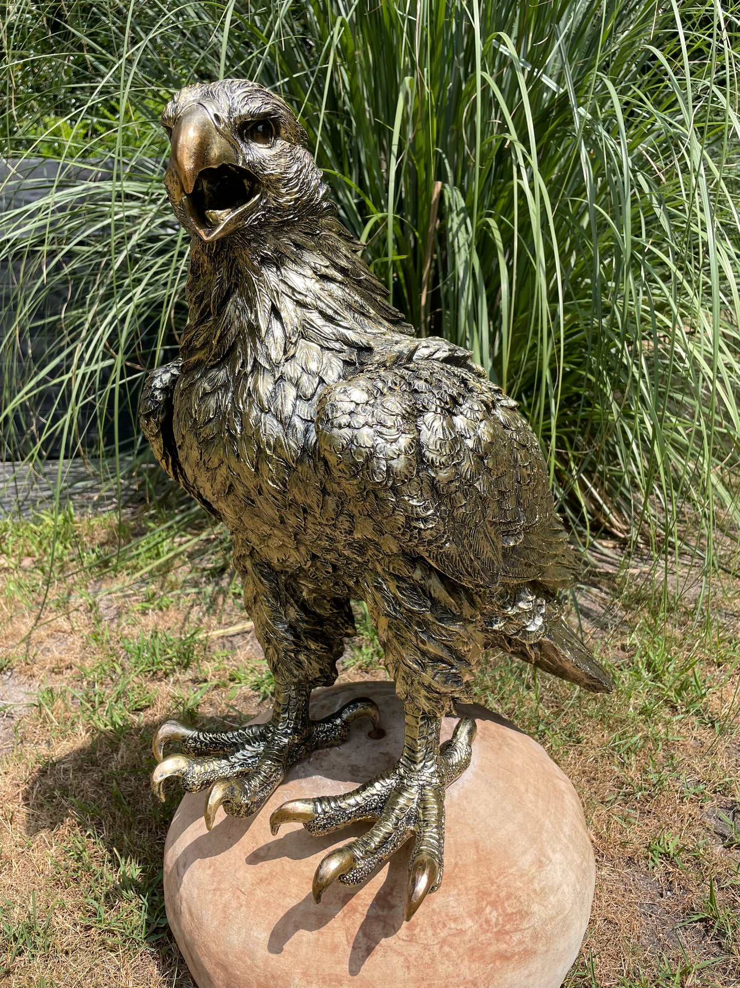 Tuinbeeld Arend antiek goud gazon, tuin, dierentuin, 55 cm