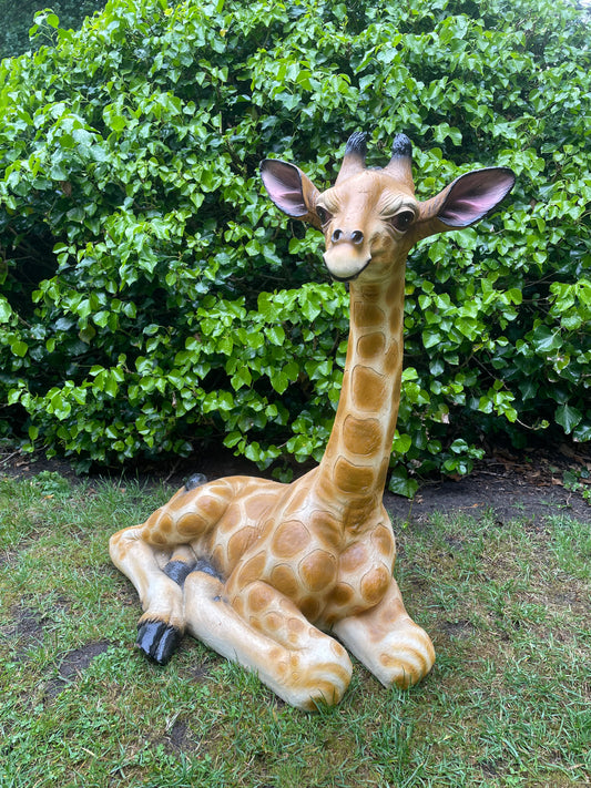 Beeld Giraffe, tuin, dieren, zwanger, babykamer 80cm