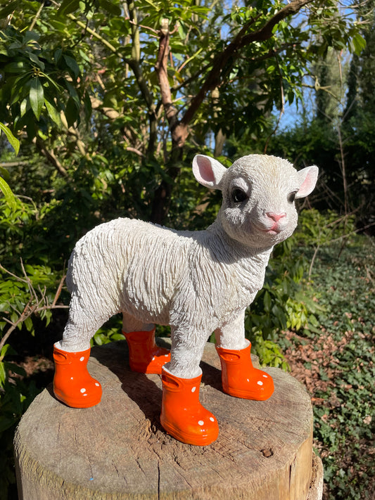 Lammetje laarsjes, boerderij, tuin, Oranje 30cm