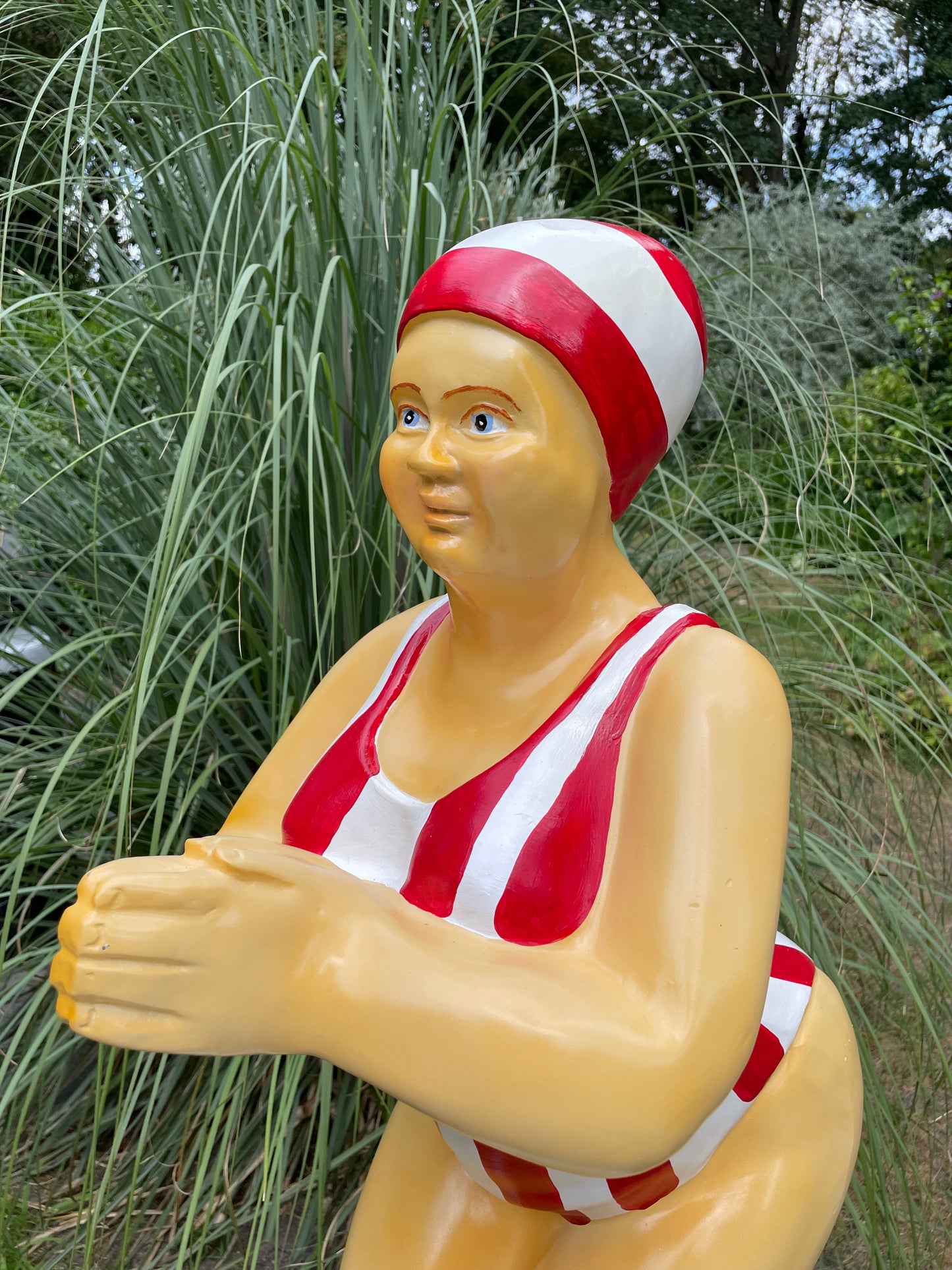 Duikende dame rood-wit vert jacuzzi tuin, zwembad, vijver 115cm