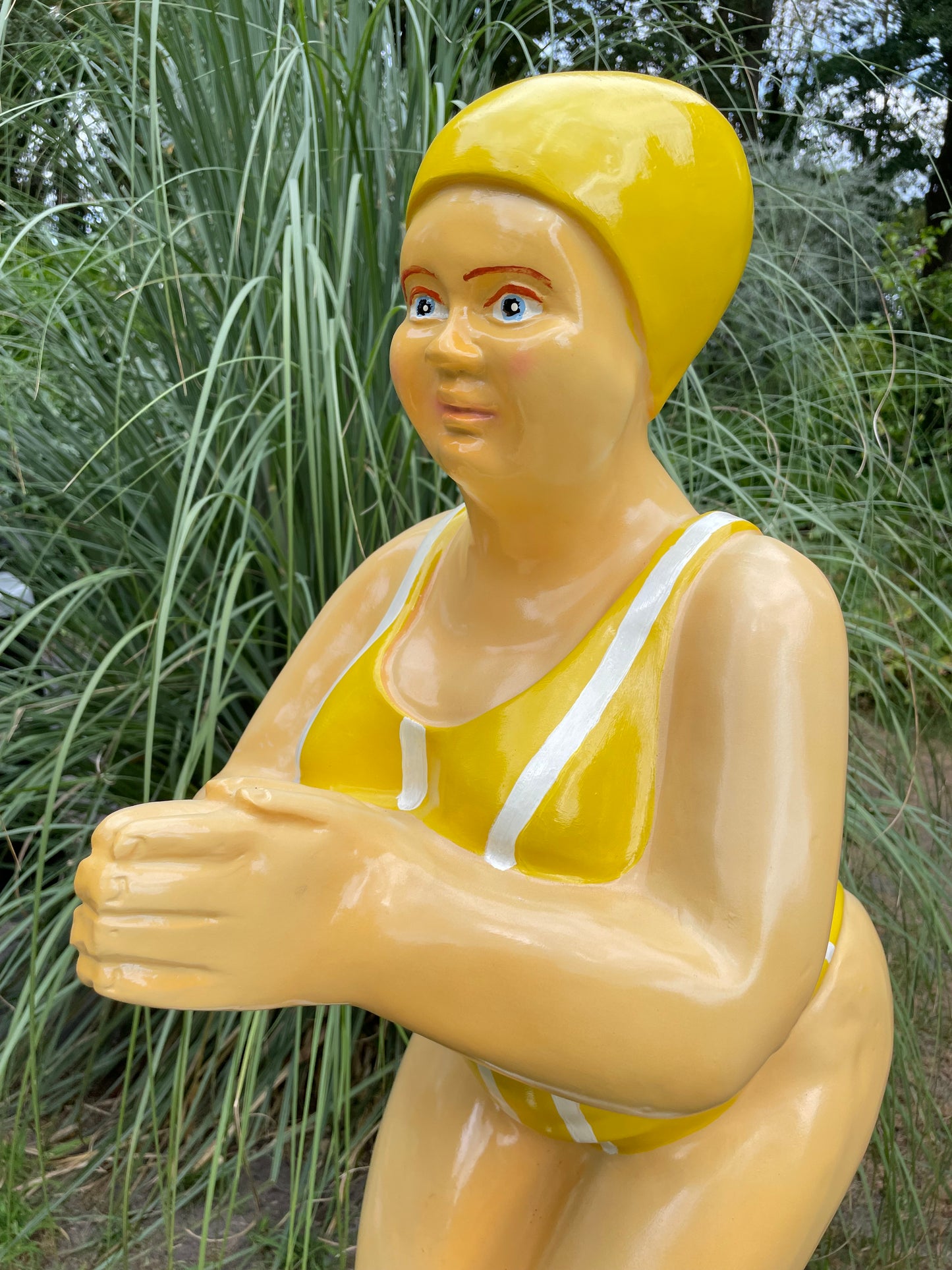 Duikende dame Geel jacuzzi tuin, zwembad, vijver 115cm