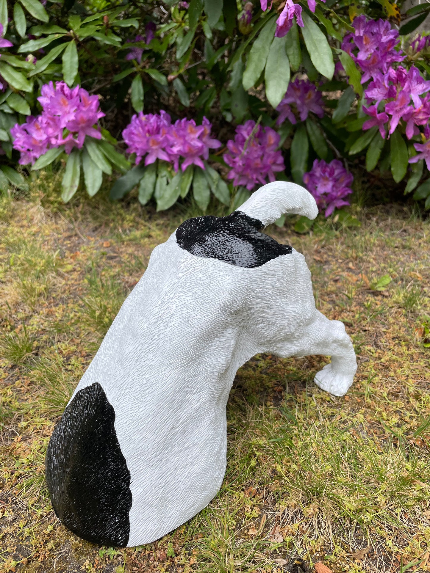 Beeld Jack Russel hond wit/zwart tuin, gazon, boerderij 30cm