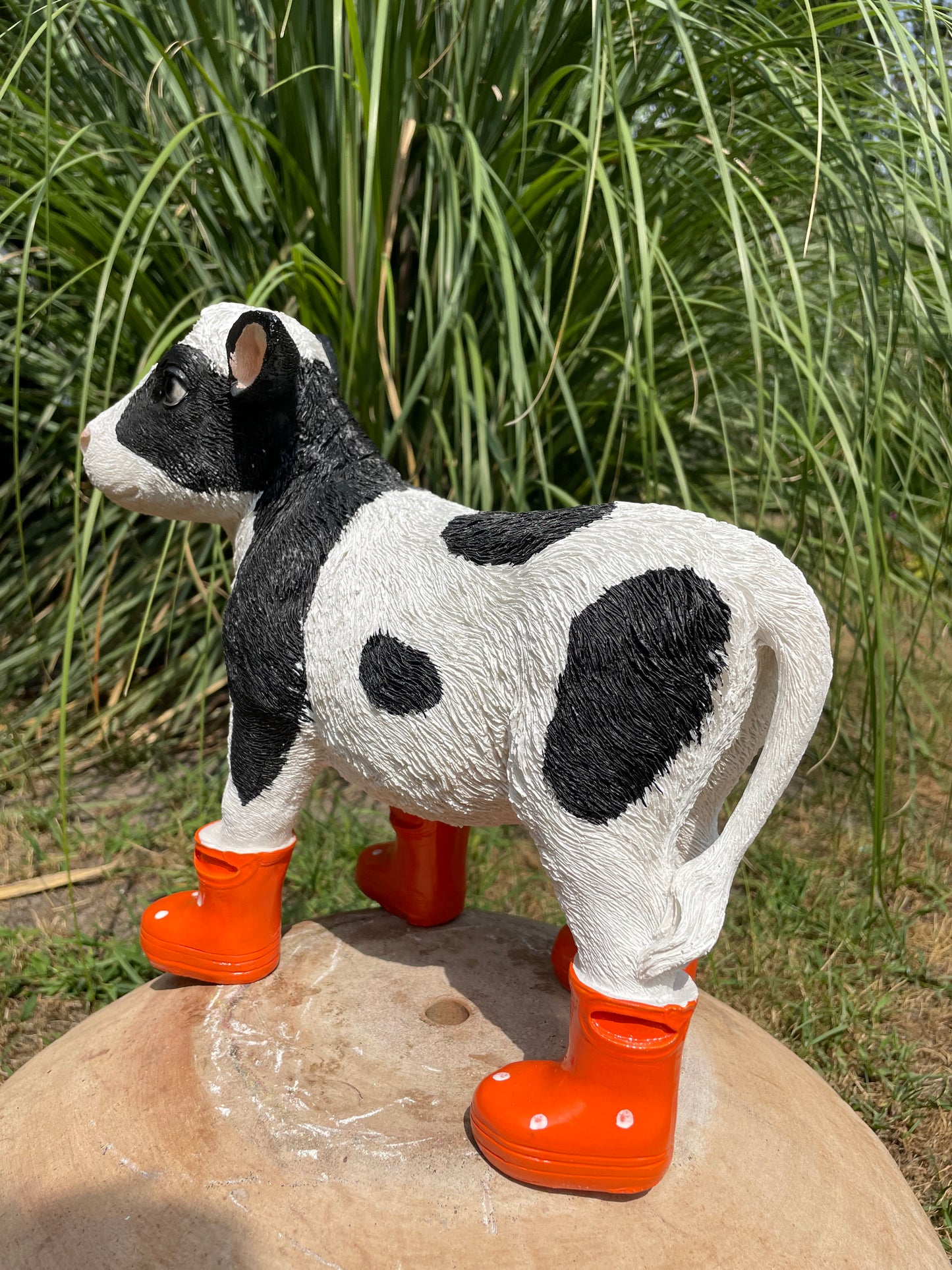 Kalfje laarsjes, boerderij, tuin, oranje 30cm