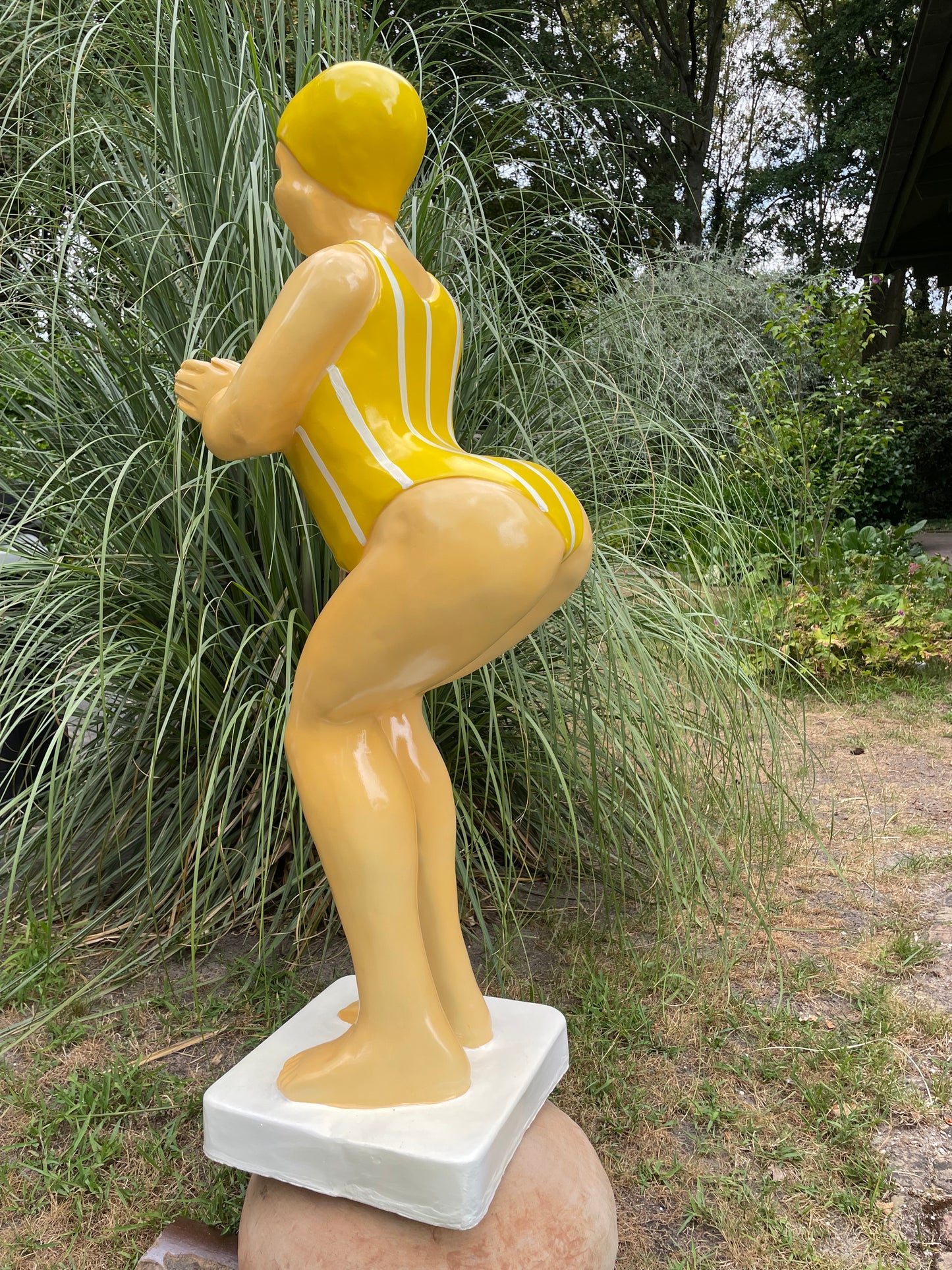 Duikende dame Geel jacuzzi tuin, zwembad, vijver 115cm