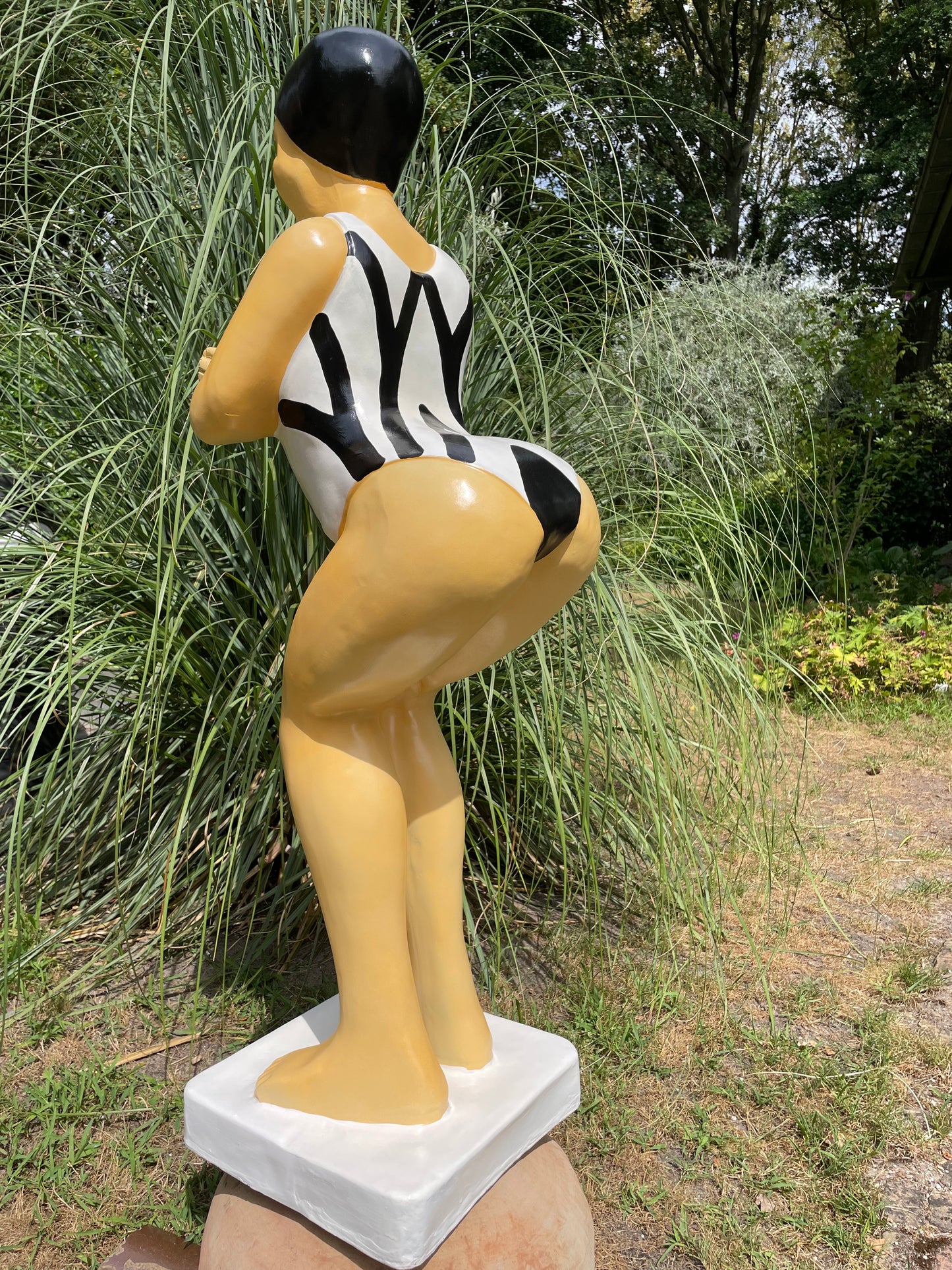 Duikende dame zwart-wit jacuzzi tuin, zwembad, vijver 115cm