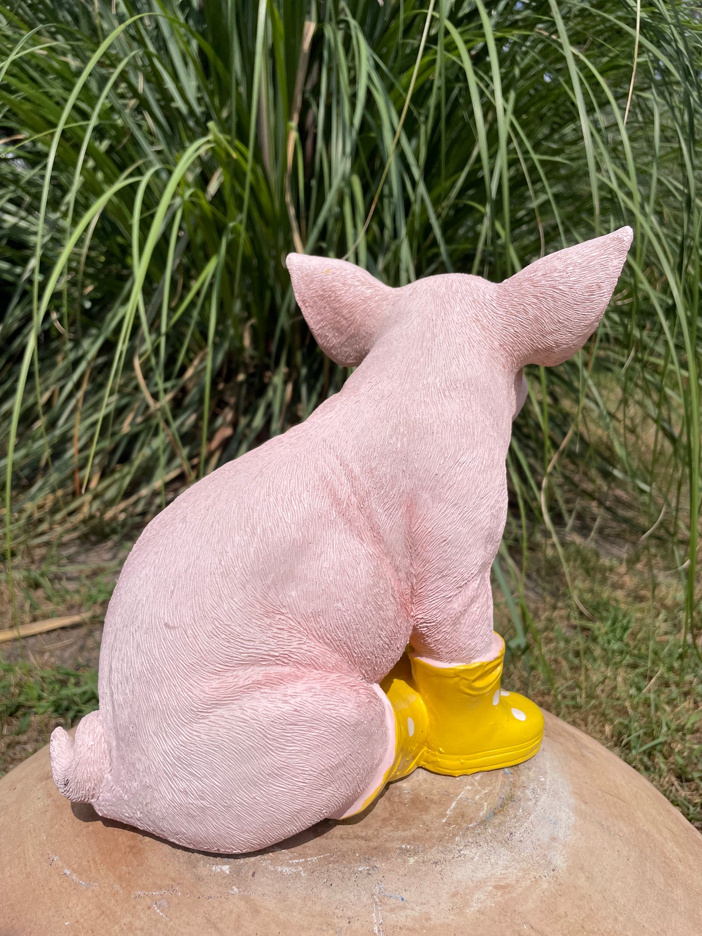 Varken laarsjes zittend, kinder, babykamer Geel25cm