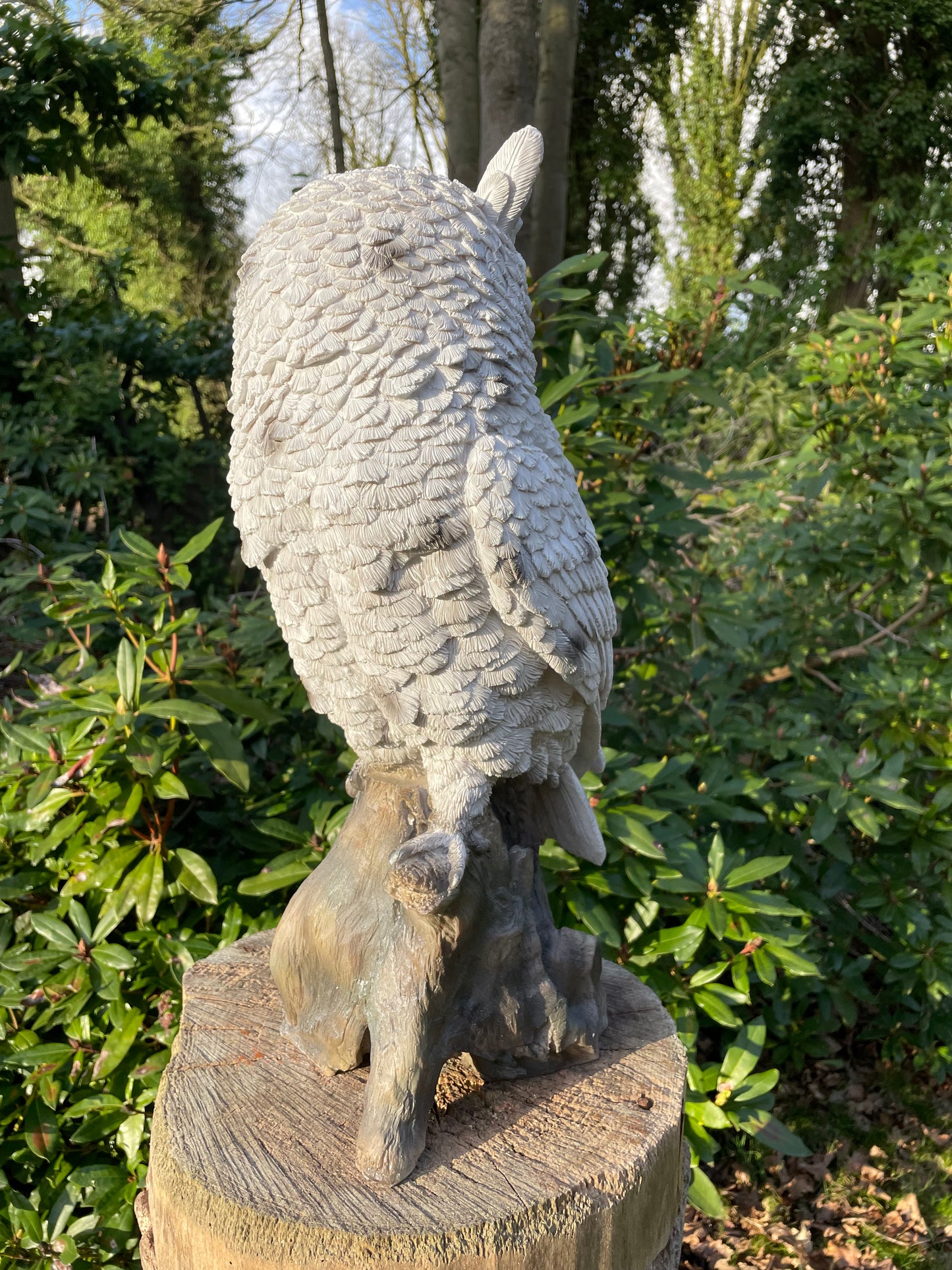 Beeld sneeuw uil, tuin, zwembad, vijver 55cm