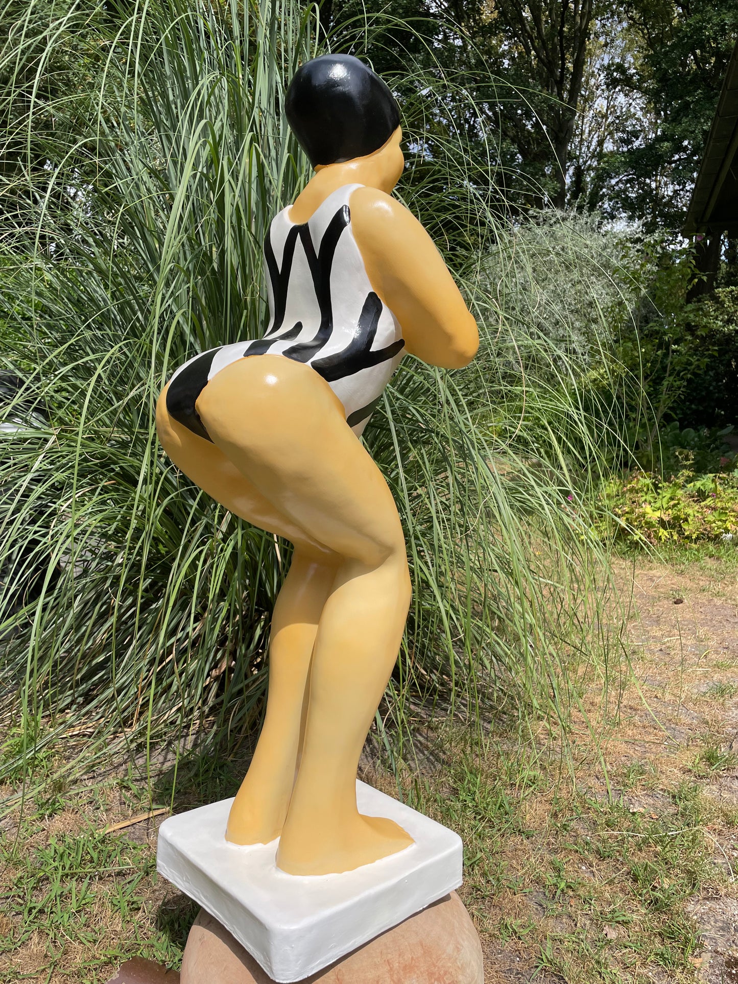 Duikende dame zwart-wit jacuzzi tuin, zwembad, vijver 115cm