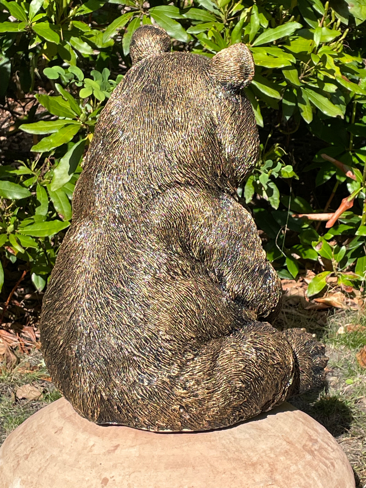 Pandabeer bamboe antiek goud, tuin, zwembad, vijver 40cm
