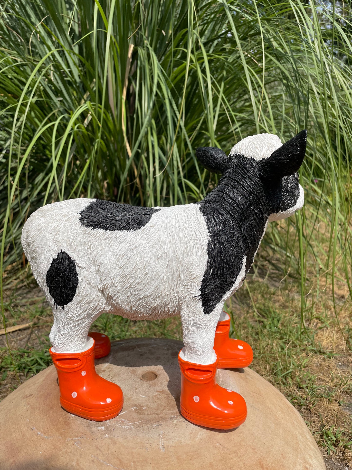 Kalfje laarsjes, boerderij, tuin, oranje 30cm