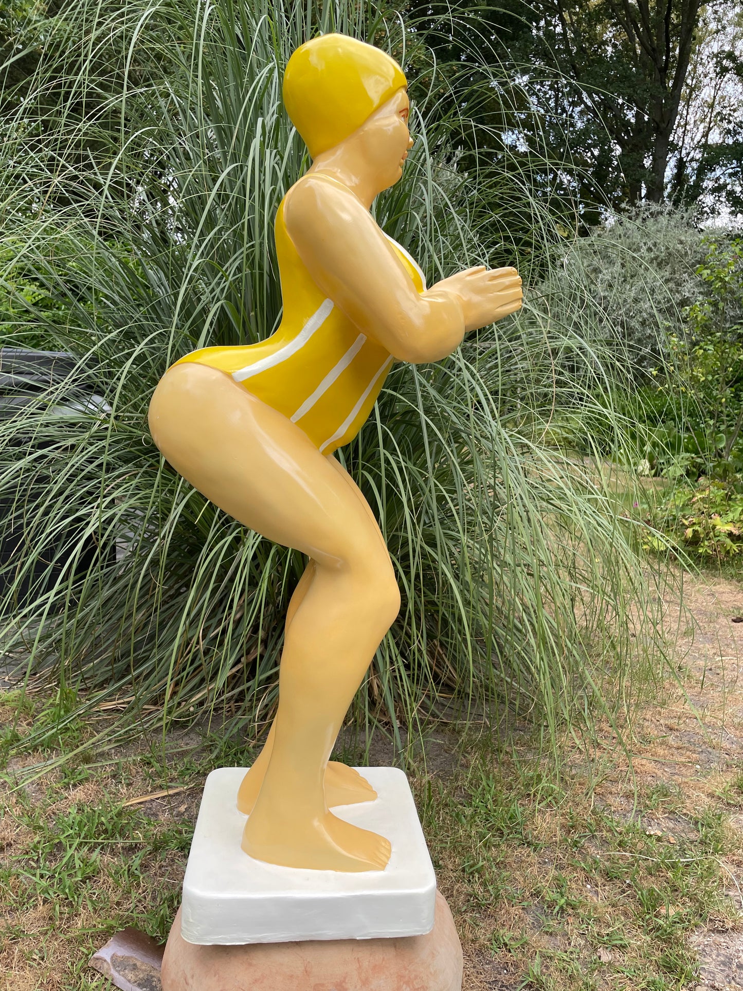 Duikende dame Geel jacuzzi tuin, zwembad, vijver 115cm