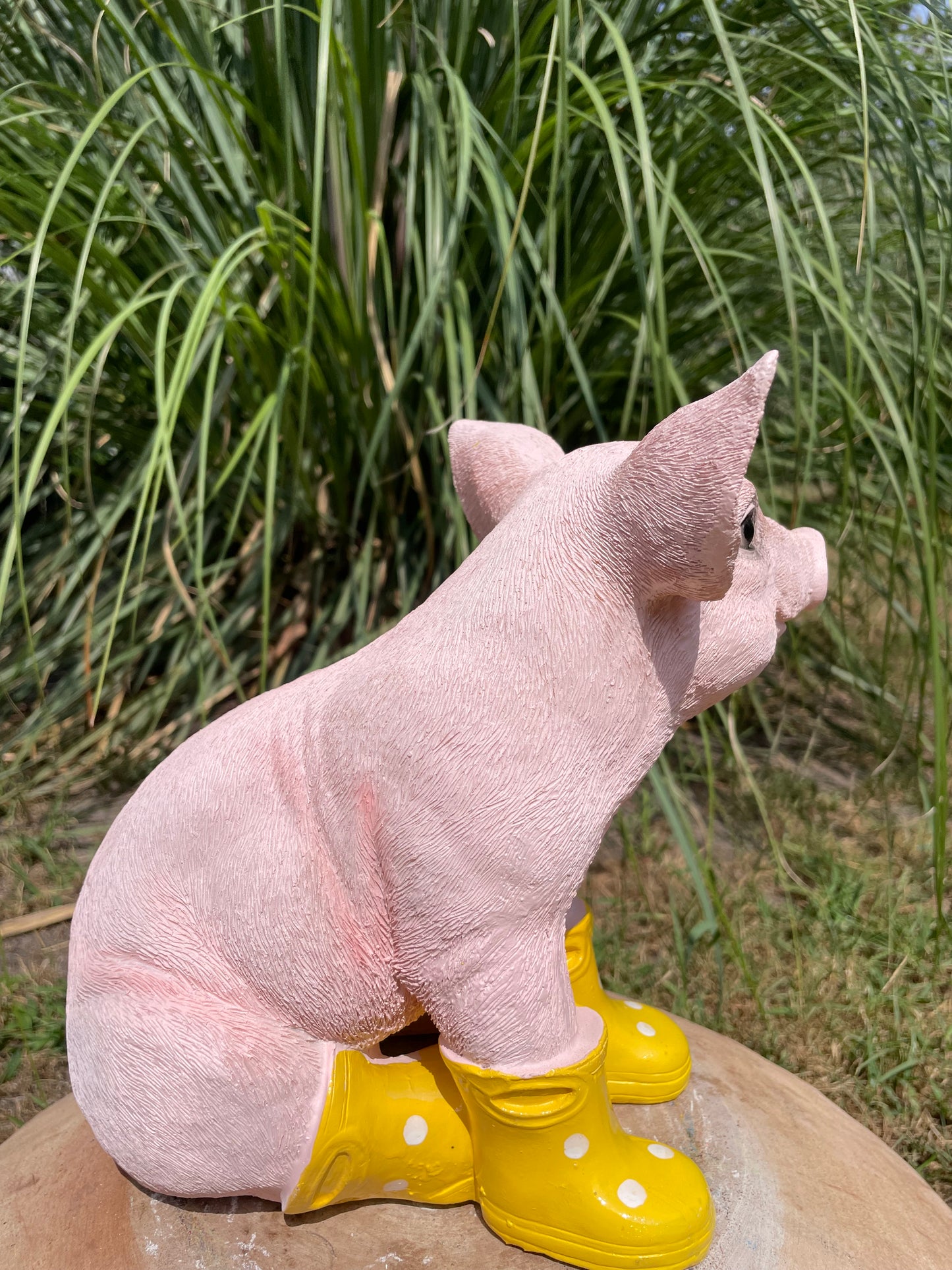 Varken laarsjes zittend, kinder, babykamer Geel25cm