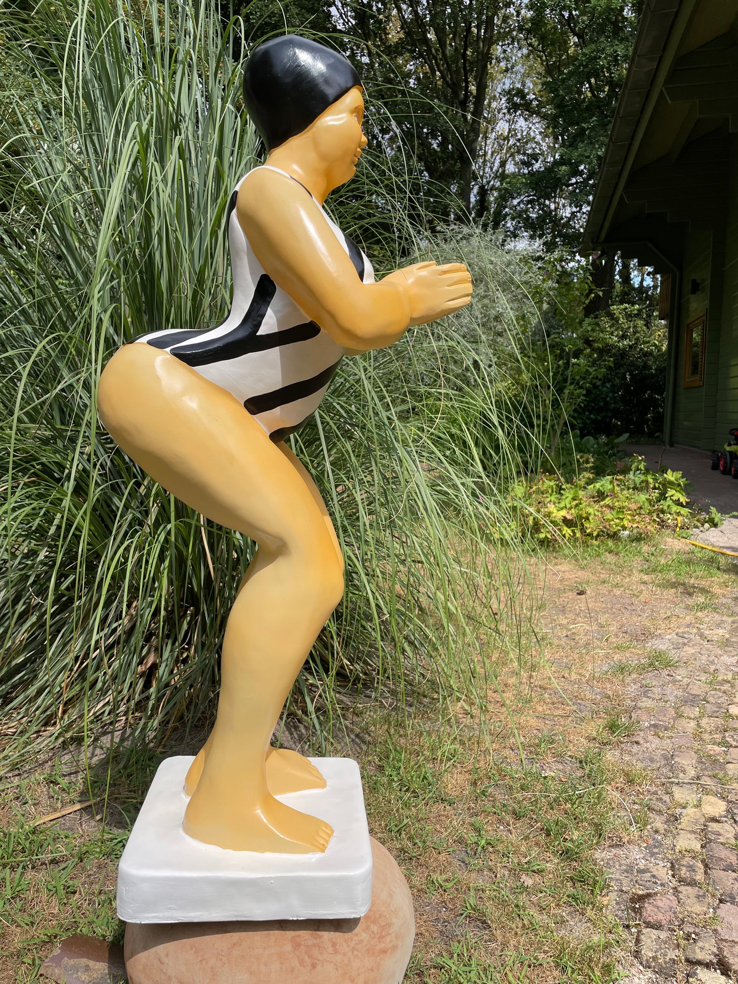 Duikende dame zwart-wit jacuzzi tuin, zwembad, vijver 115cm