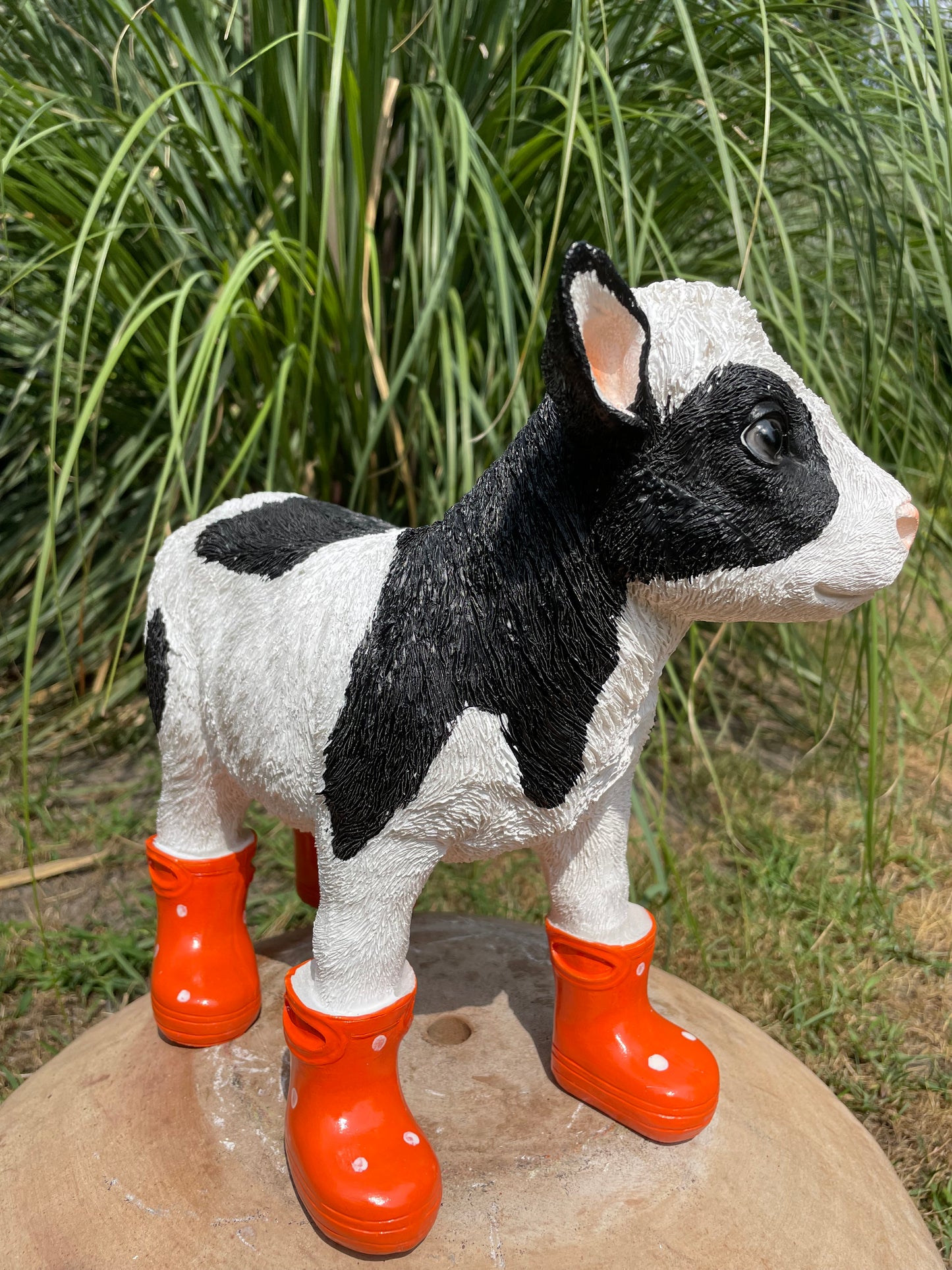 Kalfje laarsjes, boerderij, tuin, oranje 30cm