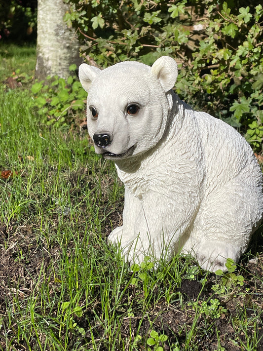 Tuinbeeld IJSbeer wit  dierentuin, vijver, tuin, 25cm