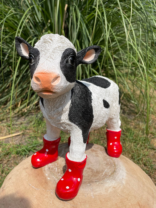 Kalfje laarsjes, boerderij, tuin, Rood 30cm