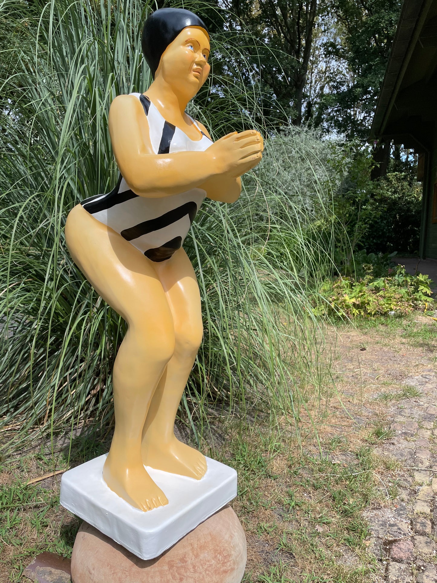 Duikende dame zwart-wit jacuzzi tuin, zwembad, vijver 115cm