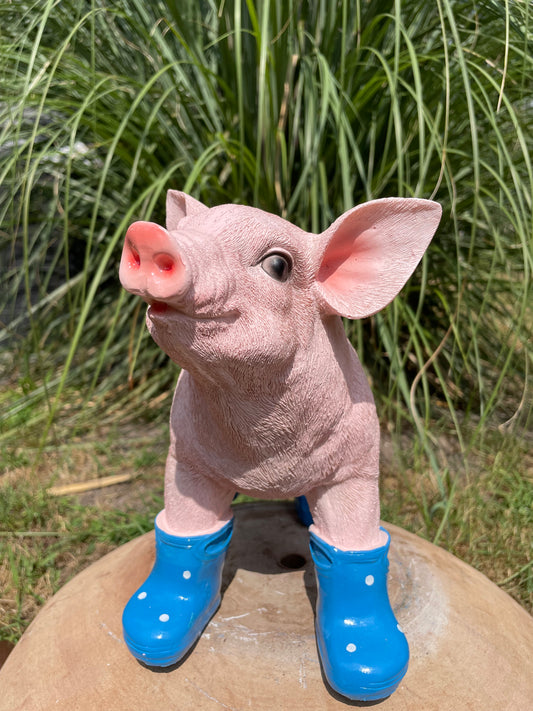 Varken laarsjes staand, kinder, babykamer Blauw 35cm