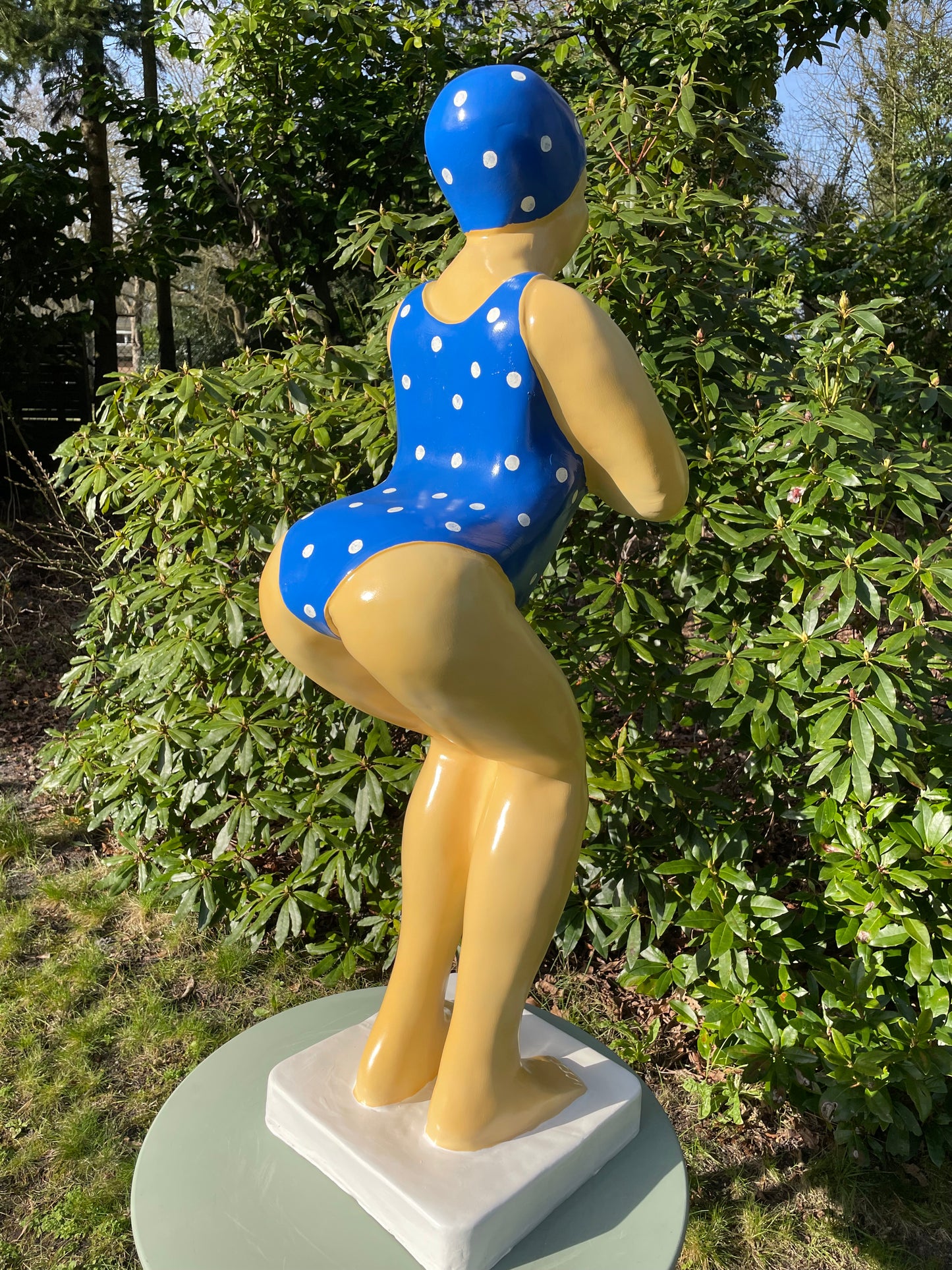 Duikende dame Blauw bolletje jacuzzi tuin, zwembad, vijver 115cm