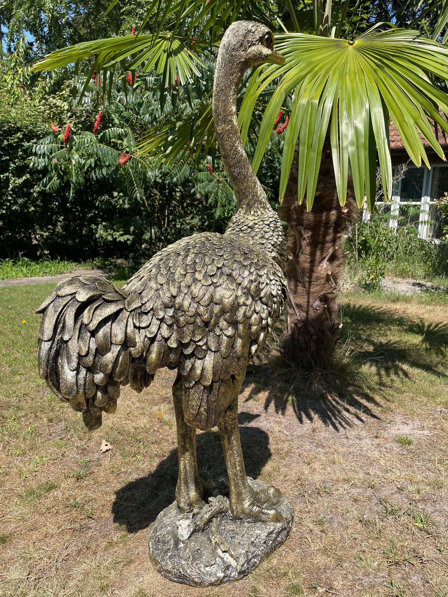 Beeld Struisvogel groot, gazon, tuin, dierentuin 110cm