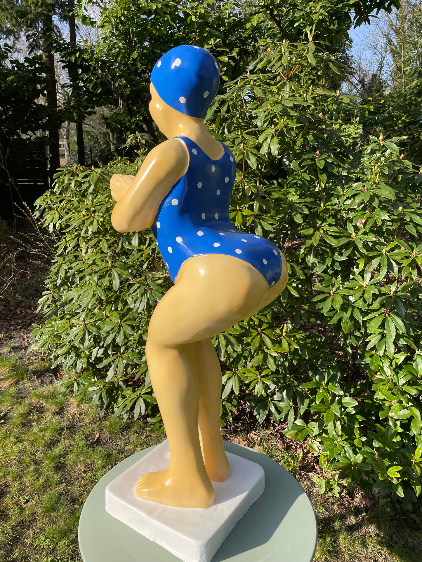 Duikende dame Blauw bolletje jacuzzi tuin, zwembad, vijver 115cm