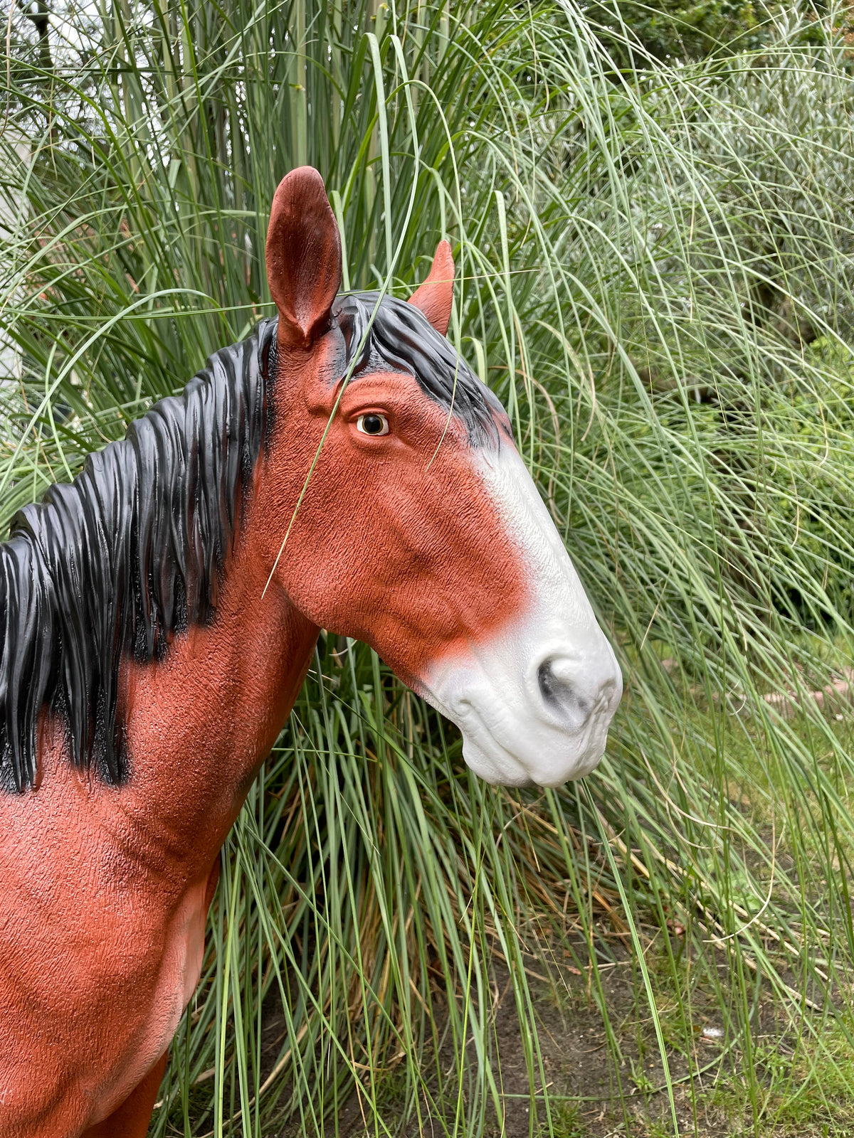(tuin)beeld trekpaard tuin, paard, boerderij 110cm