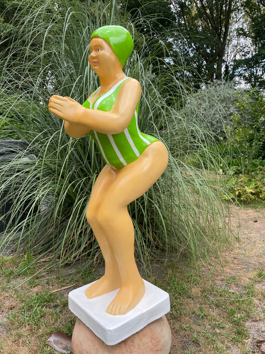 Duikende dame Groen jacuzzi tuin, zwembad, vijver 115cm