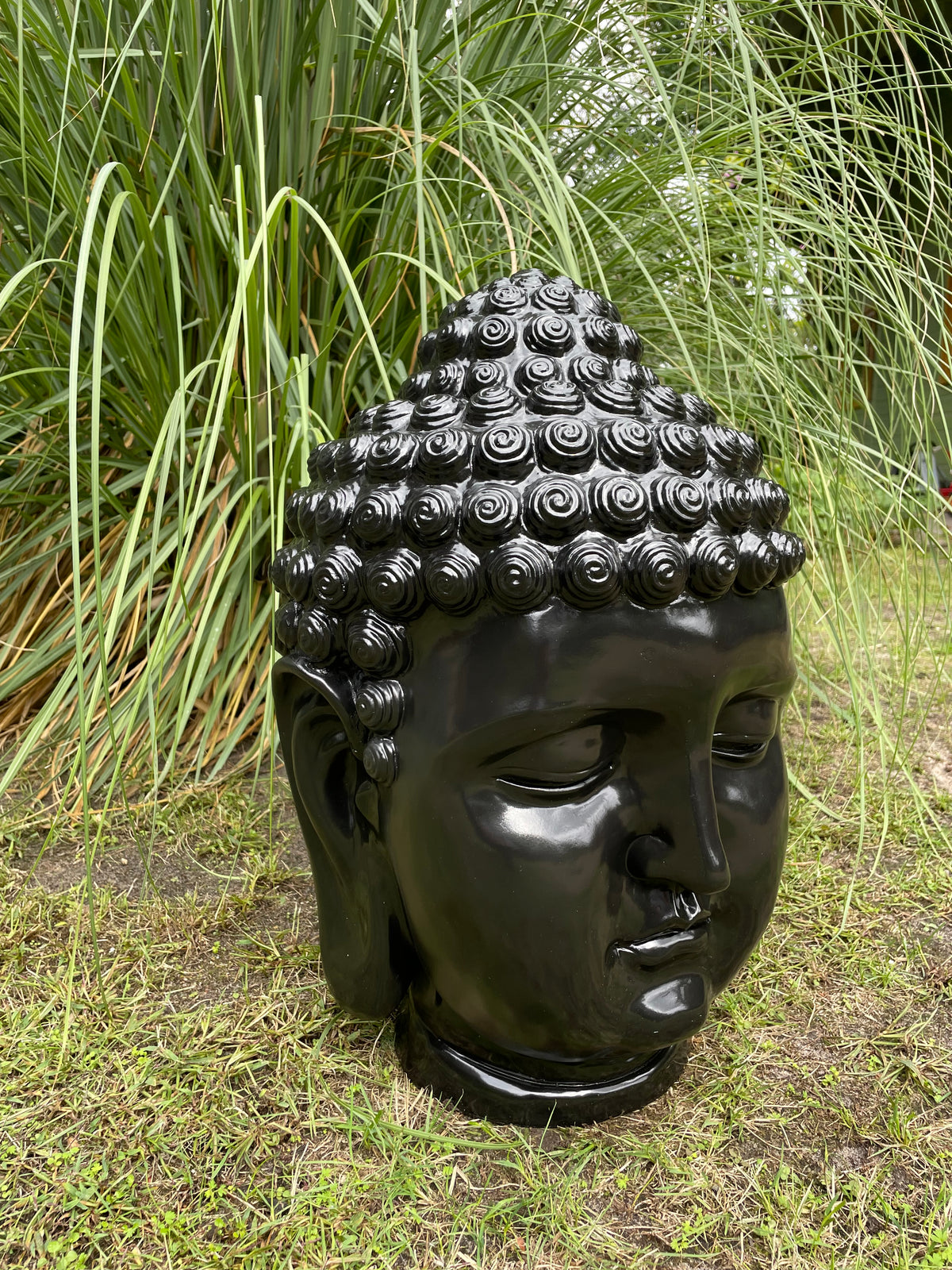 Boeddha hoofd zwart 55cm