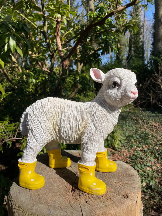 Lammetje laarsjes, boerderij, tuin, Geel 30cm
