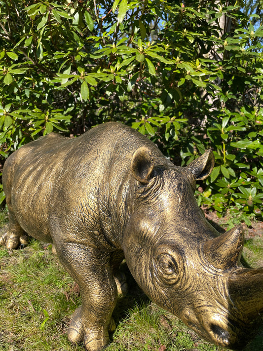 Beeld Neushoorn, vijver, zwembad , tuin 100 cm