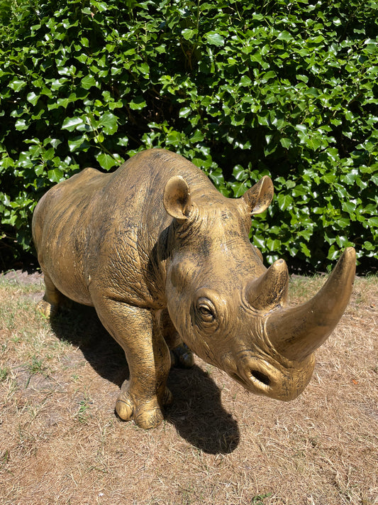 Beeld Neushoorn, vijver, zwembad , tuin 100 cm