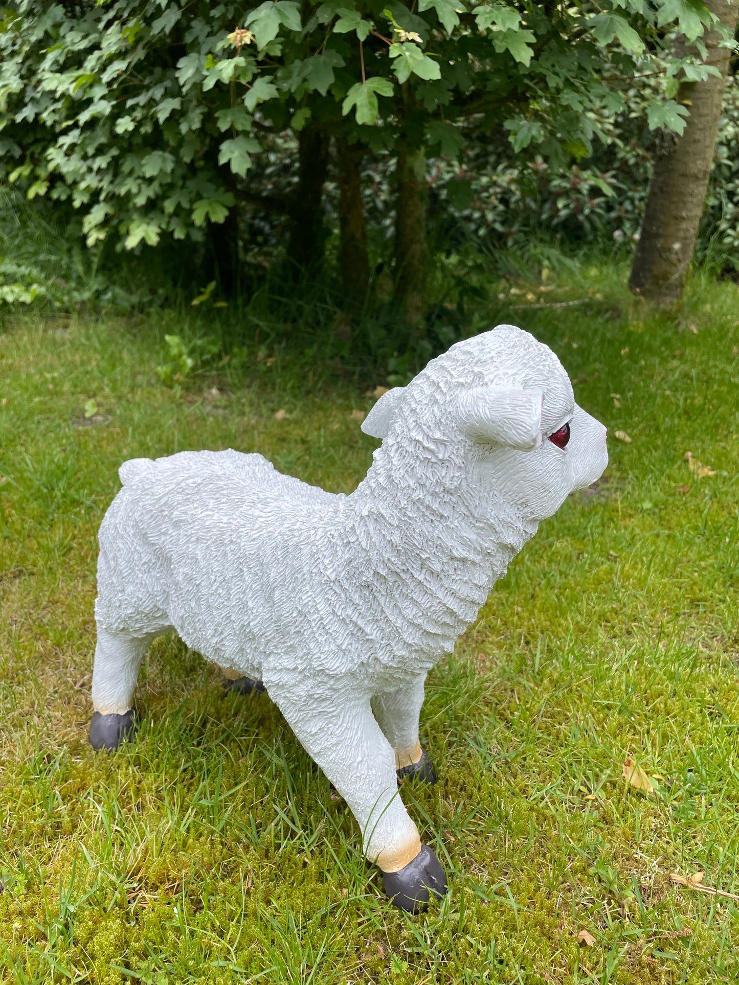 Beeld lammetje wit, tuin, gazon, boerderij  35cm