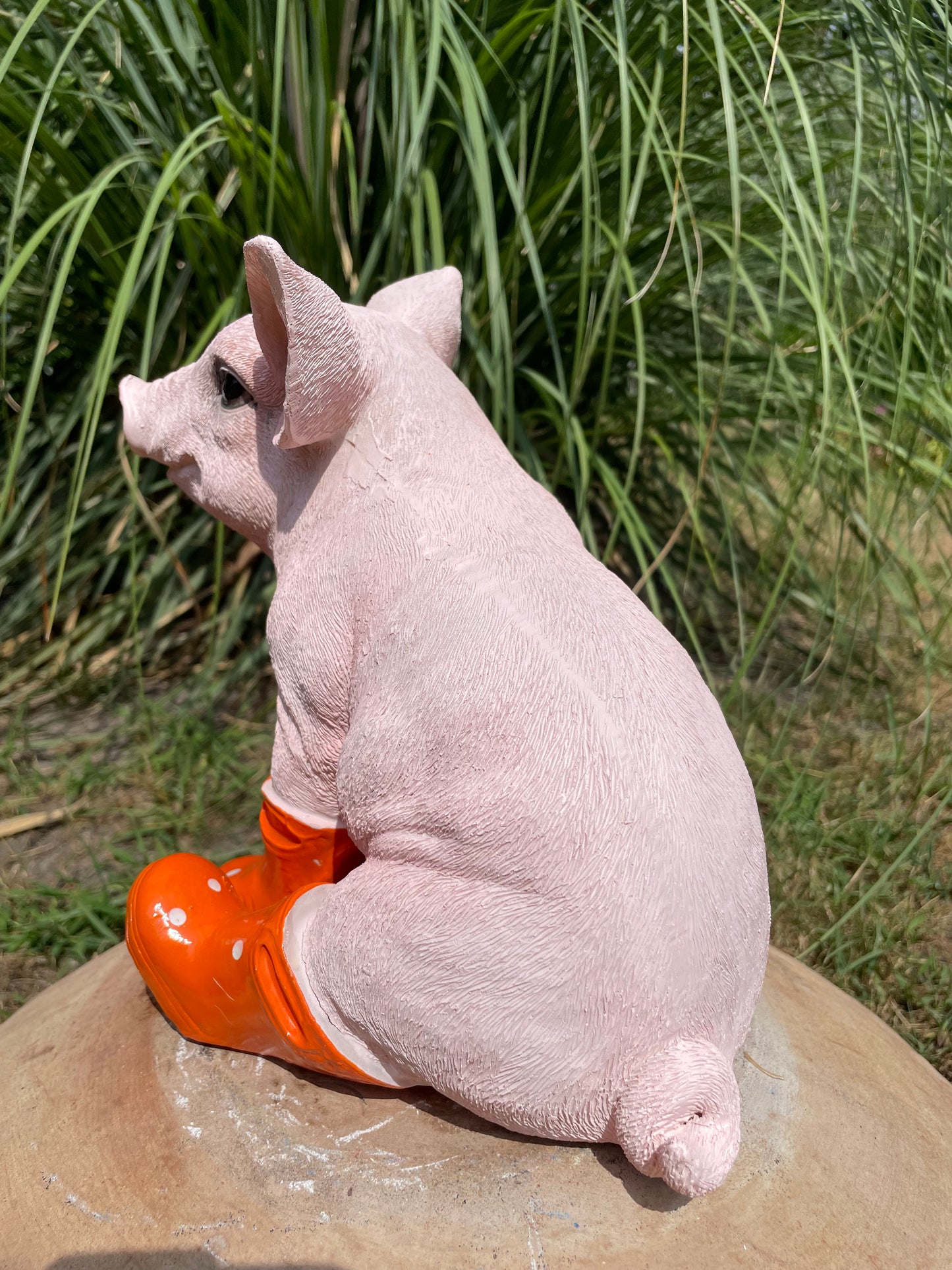 Varken laarsjes zittend, kinder, babykamer Oranje 25cm