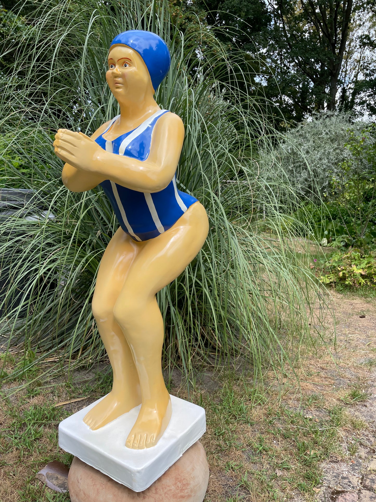 Duikende dame blauw jacuzzi tuin, zwembad, vijver 115cm