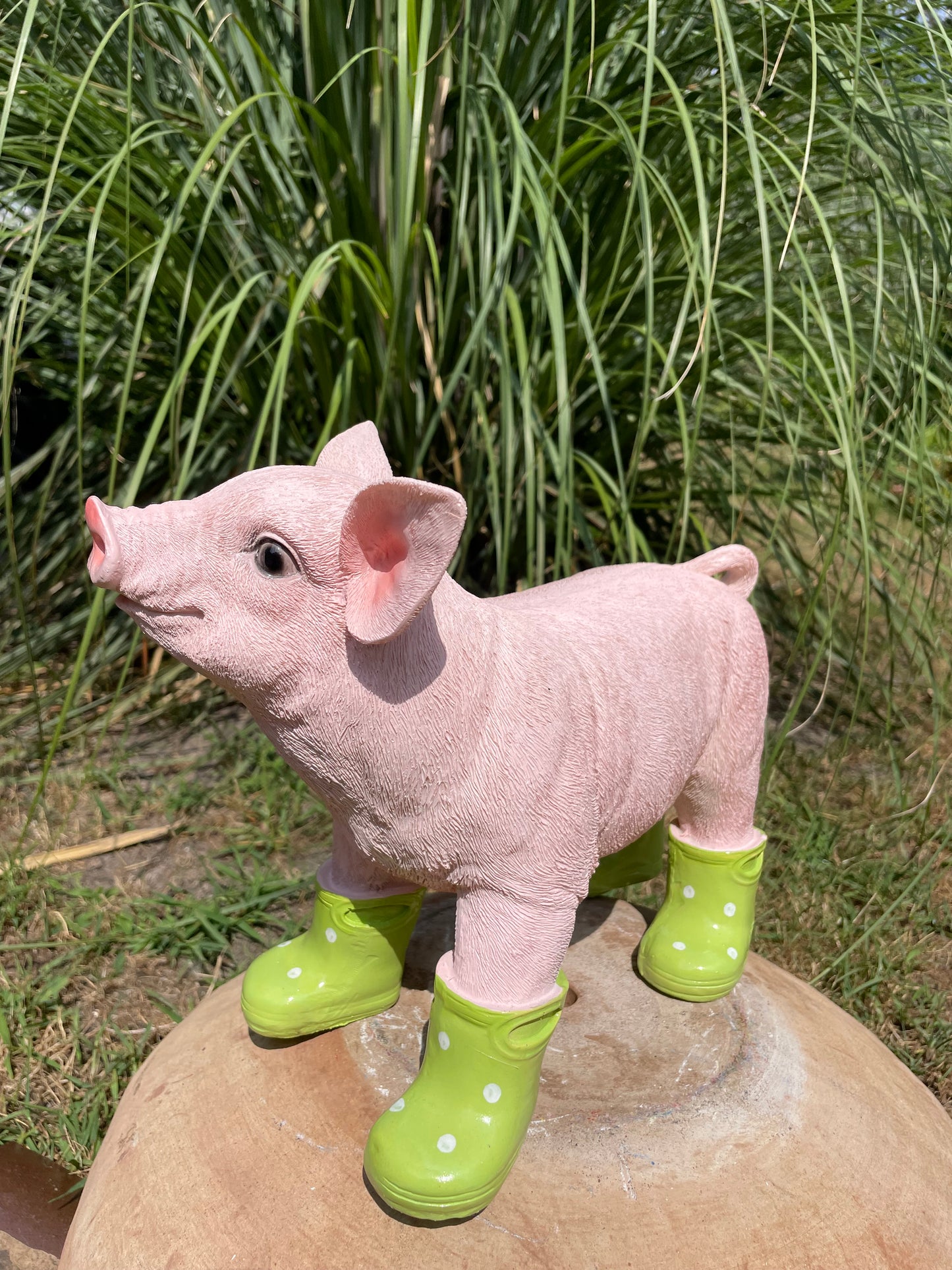 Varken laarsjes staand, kinder, babykamer groen 35cm