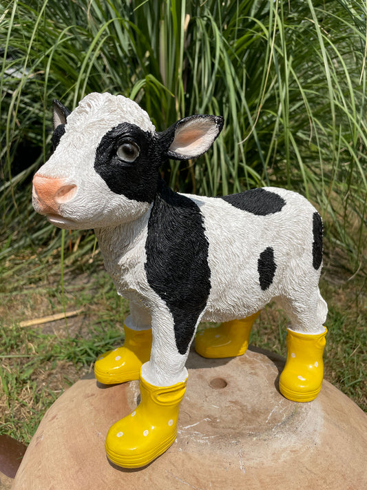 Kalfje laarsjes, boerderij, tuin, geel 30cm