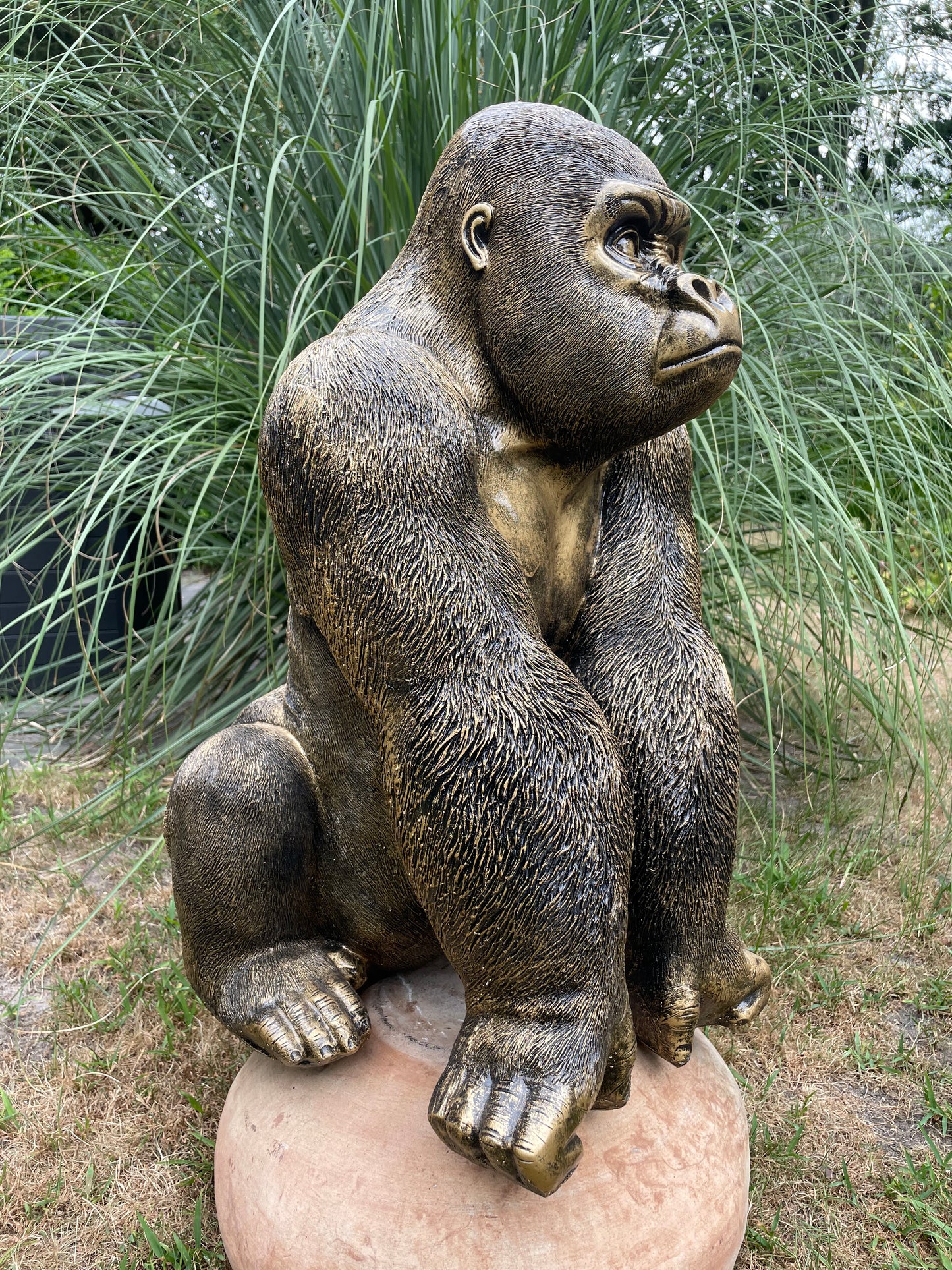 (Tuin)Beeld aap, gorilla, tuin, zwembad, vijver 70cm